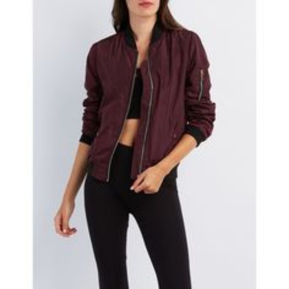 Charlotte Russe Jackets & Blazers - purple bomber jacket